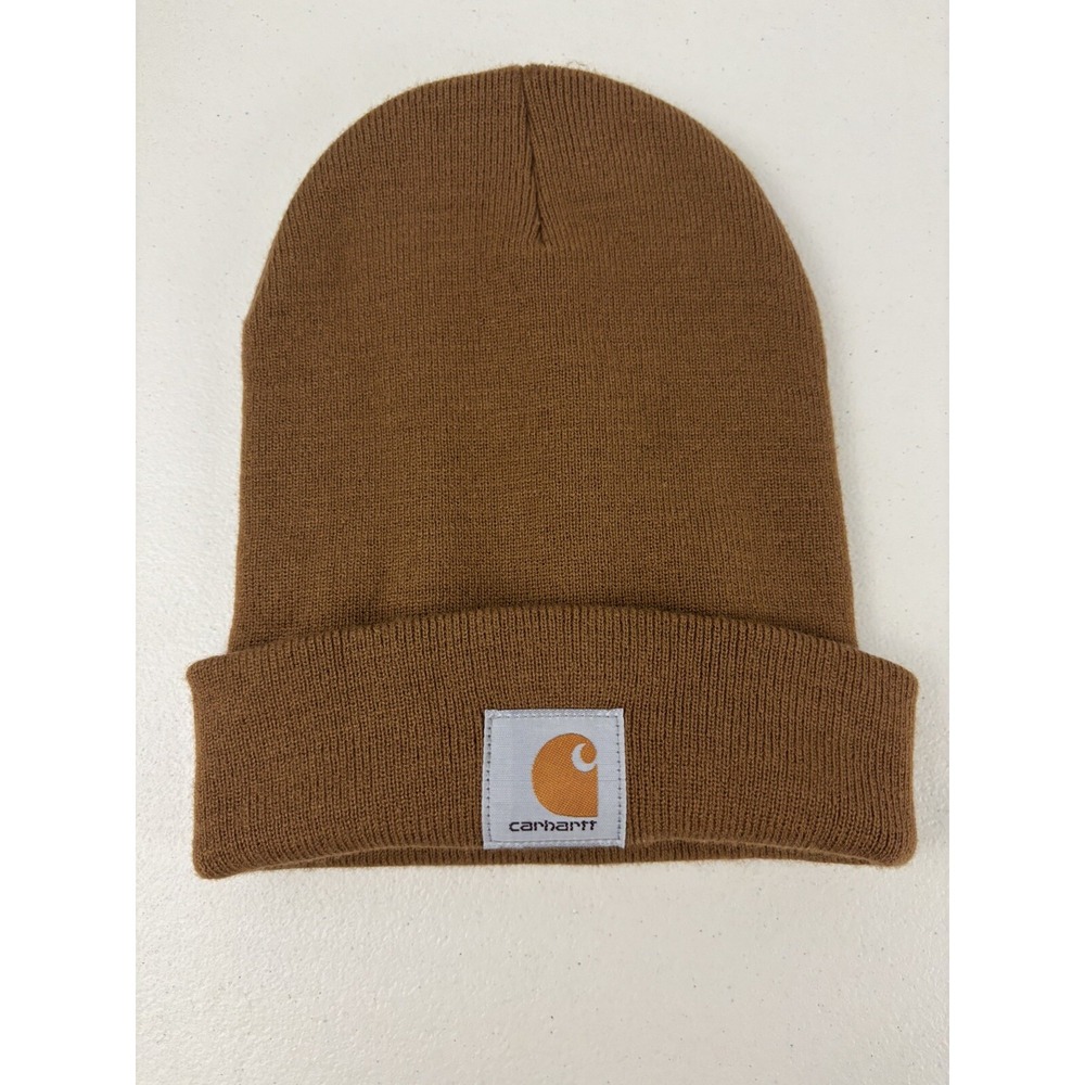 Carhartt Beanie Winter Knit Hat Stocking Cap Workwear Snow Ski Brown A18 BRN